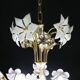 Charming Murano Vintage Chandelier White and Pink Flowers