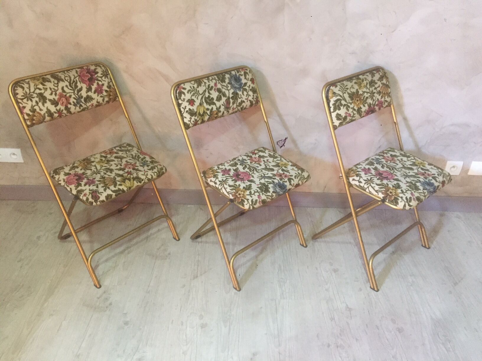 Lafuma folding chairs brass