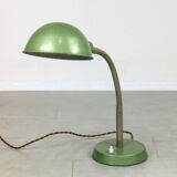 Vintage green gooseneck table lamp