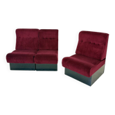 Modular canapé "Cinema", 3 armchairs — Italy, 1970s
