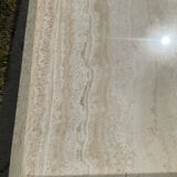 Large vintage dining table in travertine in the 1970s Carpa style.