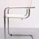 Bauhaus White Leather Arm Chair Matteo Grassi 1970s Italy