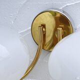 Double opaline brass wall light