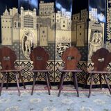Suite of 4 Alsatian chairs in elm magnifying glass