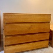 Wooden drawer chest in the style of Maison Regain, 1980s.