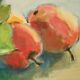 Original still life in oil on canvas from the mid-20th century – apples