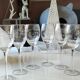 Lot de 6 verres à pied en cristal taillé, art déco d épis de blé/motifs floraux, art déco