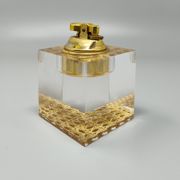 1970s Stunning Table Lighter in Vienna Straw By Geolel. Made in Italy