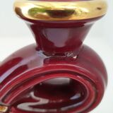 Double art deco lamp foot in bordeaux and gold ceramics