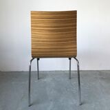 Suite of 4 zebra wooden chairs