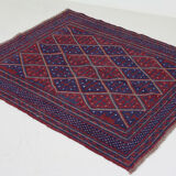 Afghan gazak geometric pattern rug 116x113cm
