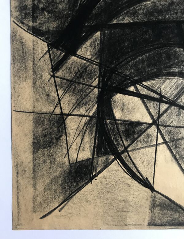 heide lindecke, sans titre, vers 1960-70. fusain sur papier