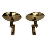 Pair of vintage chrome and brass wall lights, Italy 1980