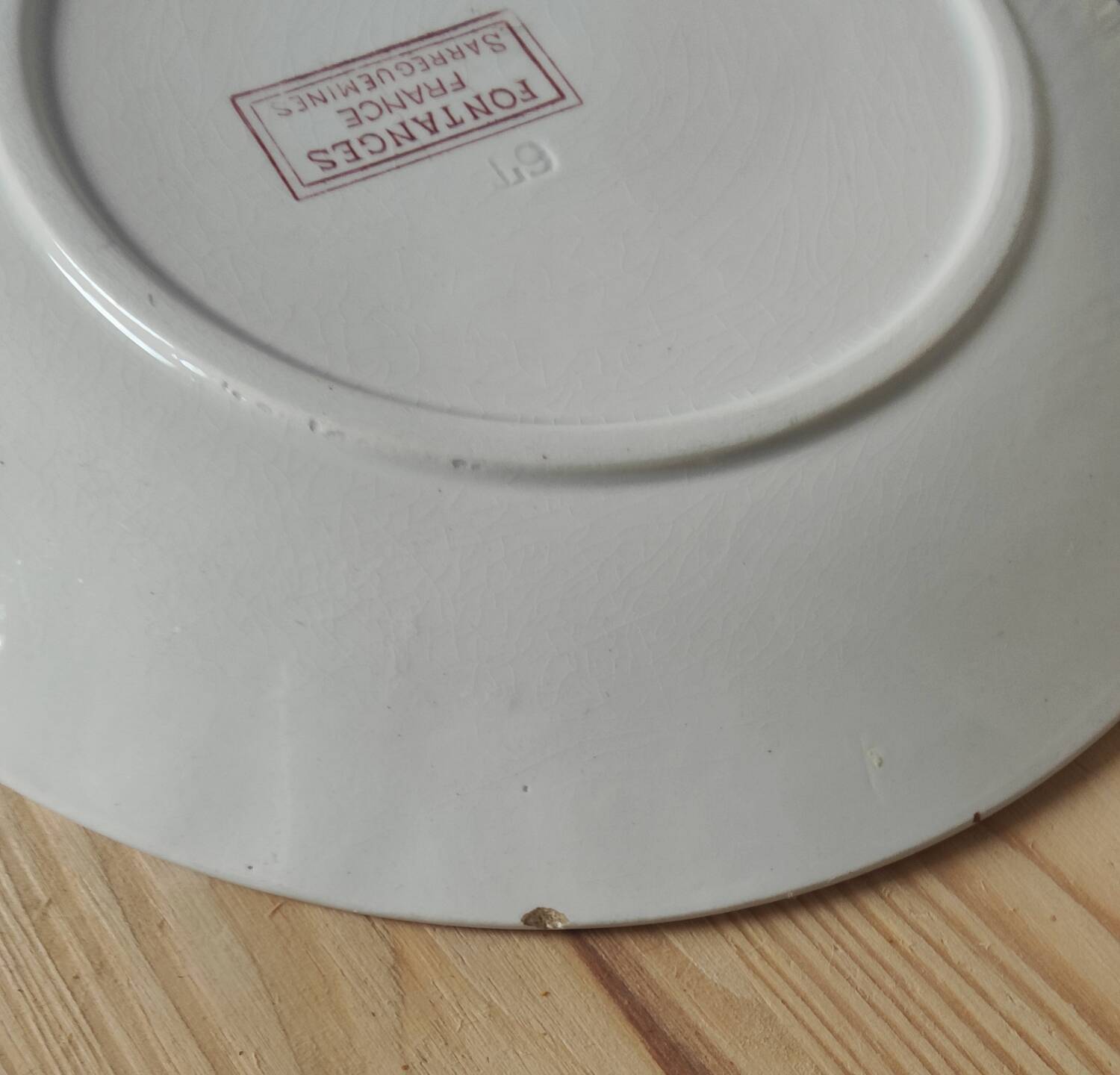 6 assiettes à dessert modèle Fontanges par Sarreguemines