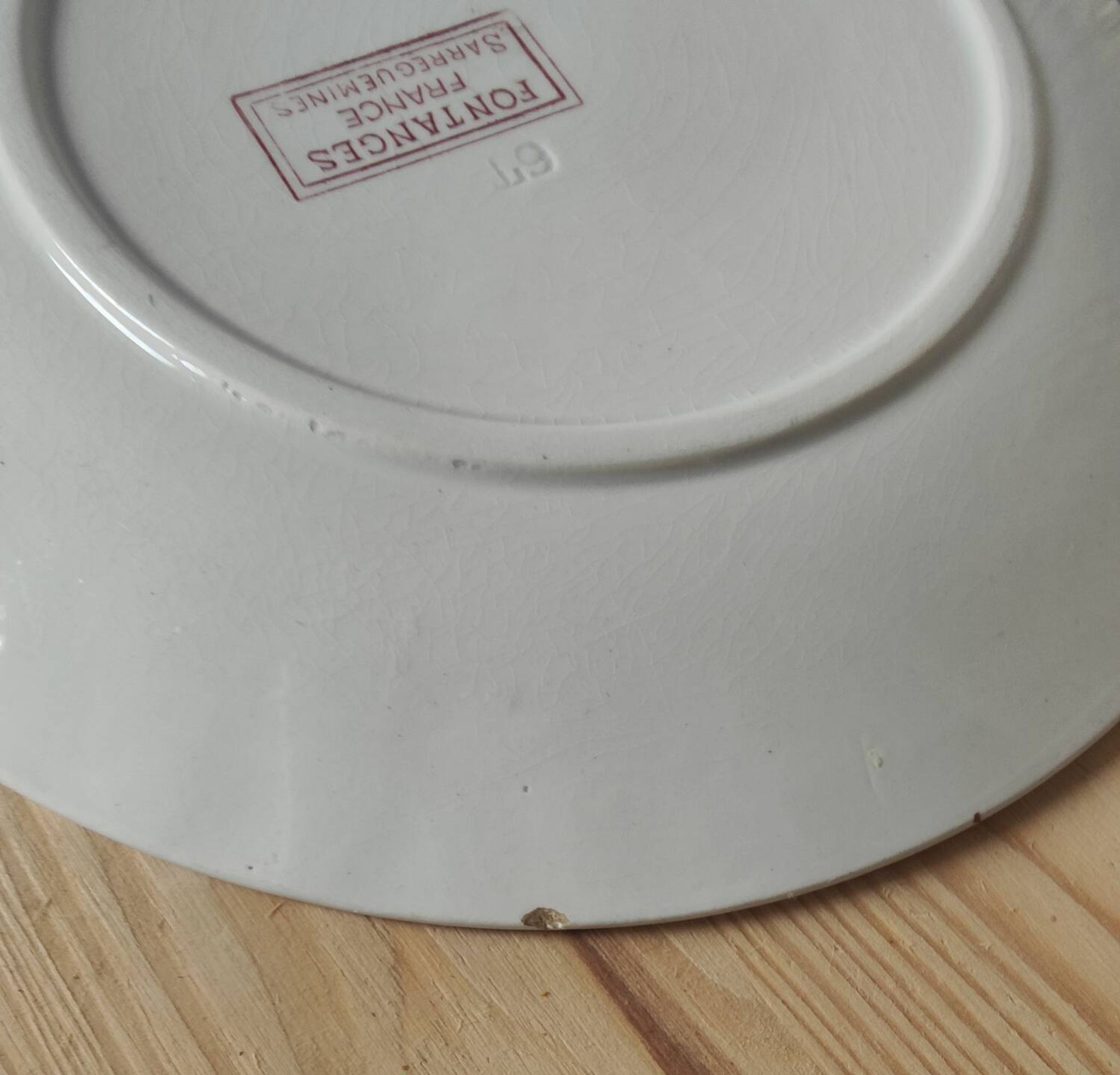 6 assiettes à dessert modèle Fontanges par Sarreguemines