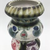 Keraluc bougeoir or vase signed André l'Helguen - ceramics from quimper (france) - 1950s