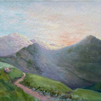 HST painting "Landscape of mountain"