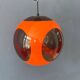 Vintage orange 'bug eye' Massive space age pendant lamp