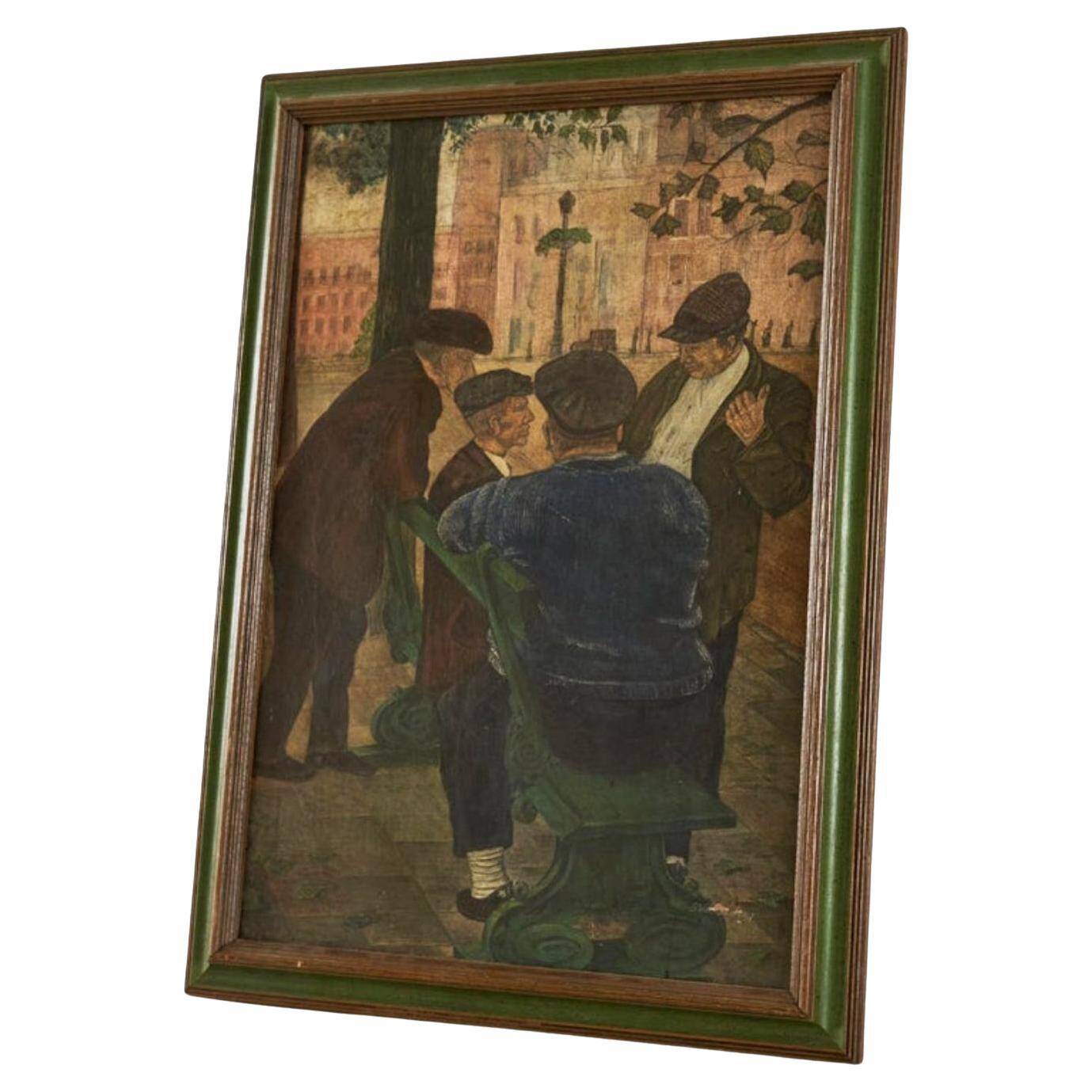 G. van Rampelberg "Weighty Distribution", oil on panel, 1920s