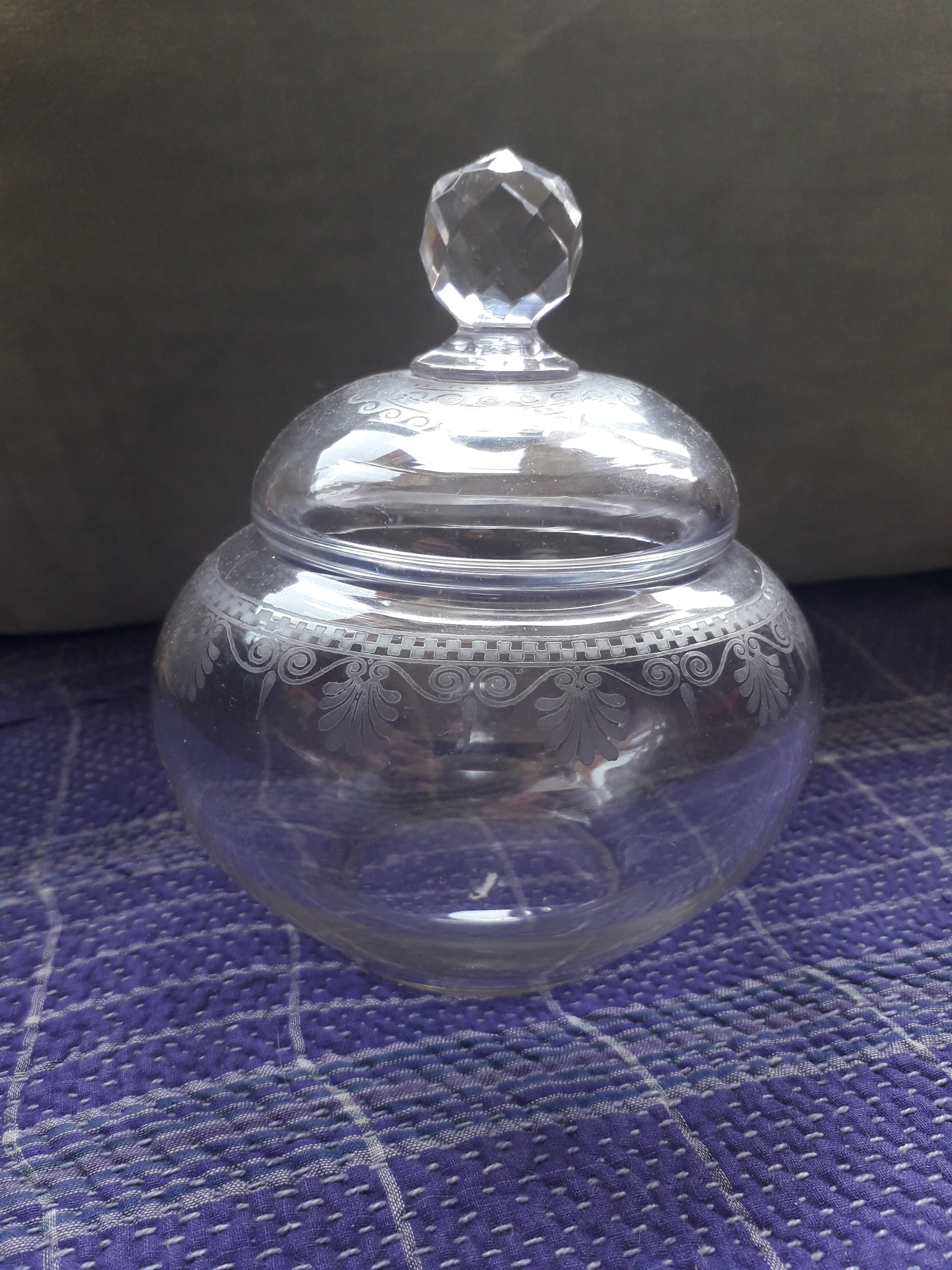 Napoleon III style glass sugar bowl