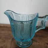 carafe - pot à crème en opaline bleue