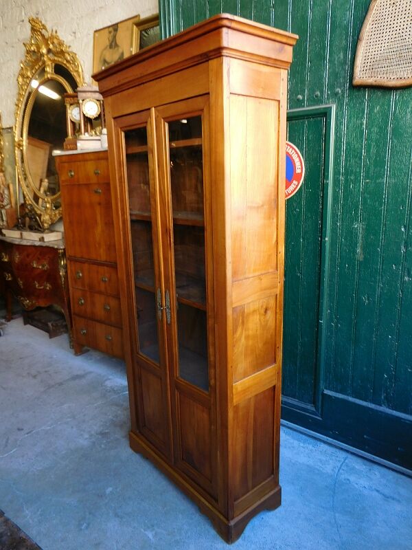 Bookcase Louis Philippe 2 doors in blond cherry tree