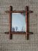 Wooden mirror in bamboo style, 1950s country decor.