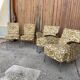 Set of 4 Bauhaus brown club armchairs in chrome steel and wood, 1940s.
