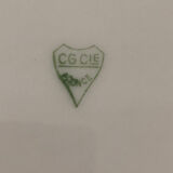 Tableware service 40 pieces in white and gilded porcelain CG Cie France Limoges