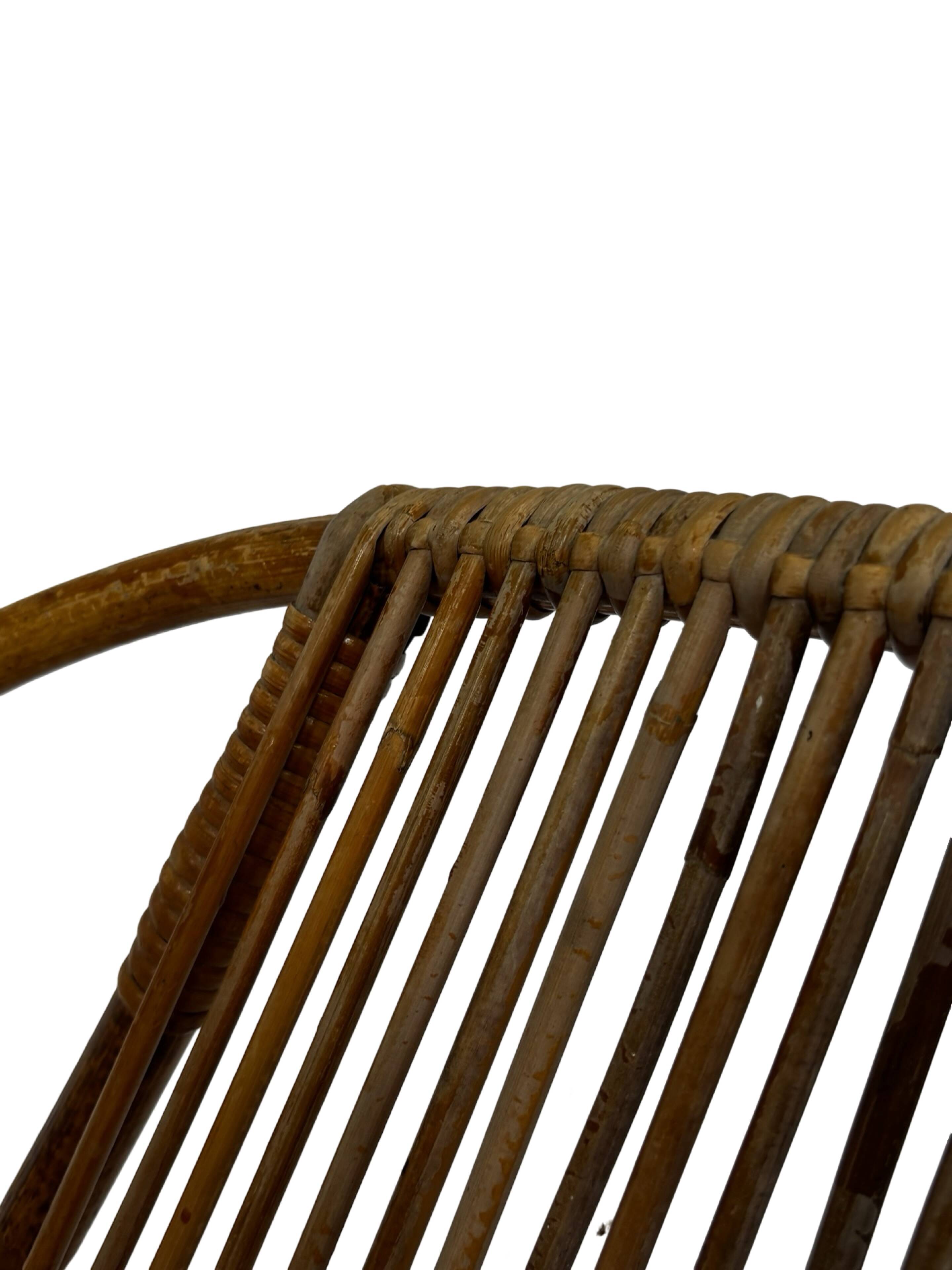 Vintage Rattan Chair Dirk Van Sliedregt Rohe Noordwolde 1960