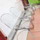 Set of four chrome metal wired chairs by Gastone Rinaldi / vintage 70s