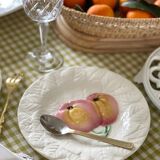 9 dessert plates and 1 barbotine dish from Sarreguemines