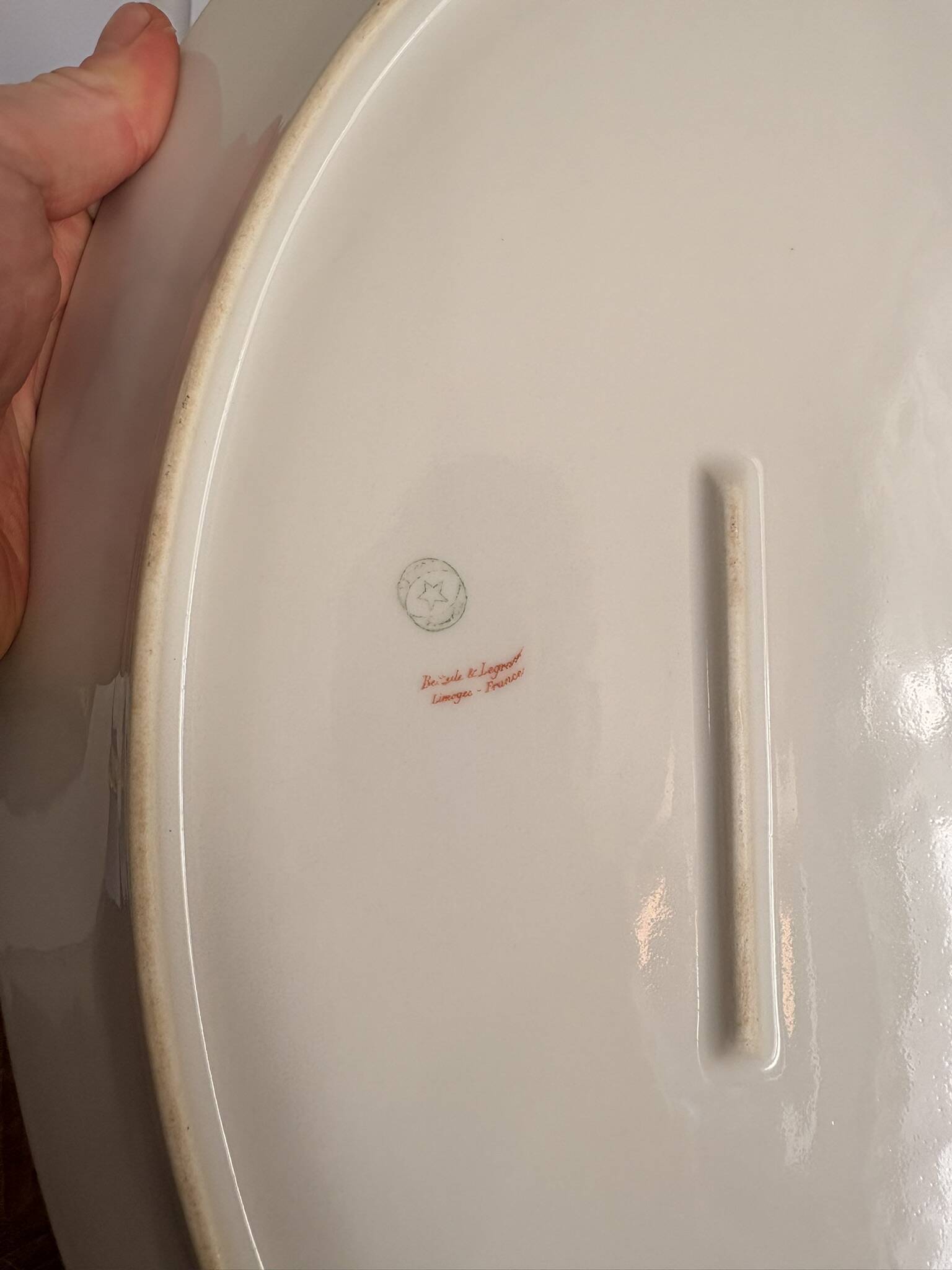 Antique Oval Dish 40x27cm Limoges Porcelain Betoule & Legrand