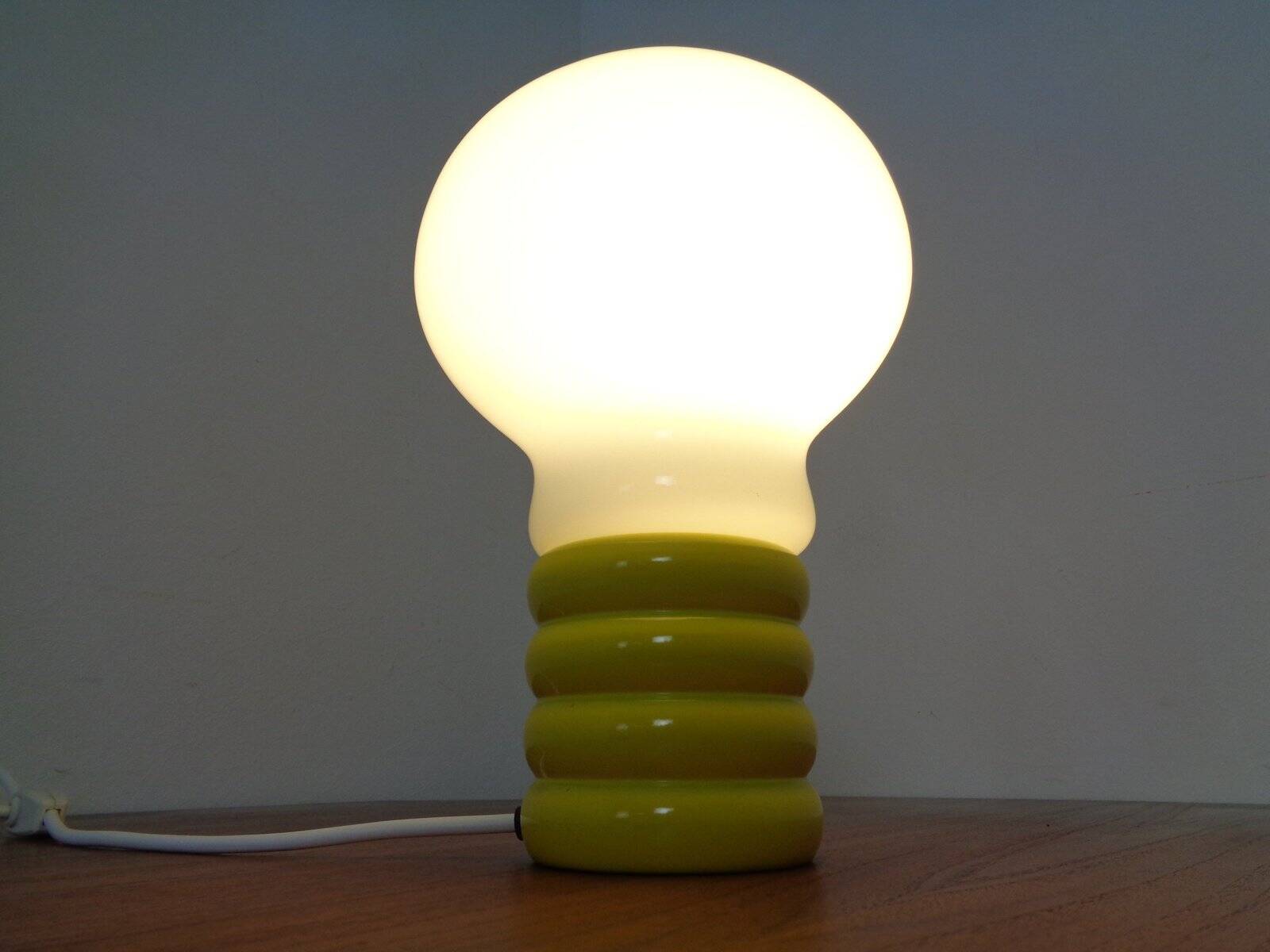 Yellow Opaline Glass Bulb Lamp by Ingo Maurer for M Design, 1960s