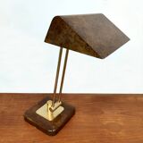 Vintage French brass and marble dessin desk lamp 1960