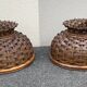 Pair of rattan ceiling lights