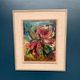 Original Swedish Oil on Panel – "Pink Flower" by Owe Wessbohn – Signed – Vintage and Framed – 69 × 51 cm (27.2" × 20.1")