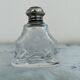 Perfume bottle, salt, silver, engraved glass, 1908, English silver hallmarks