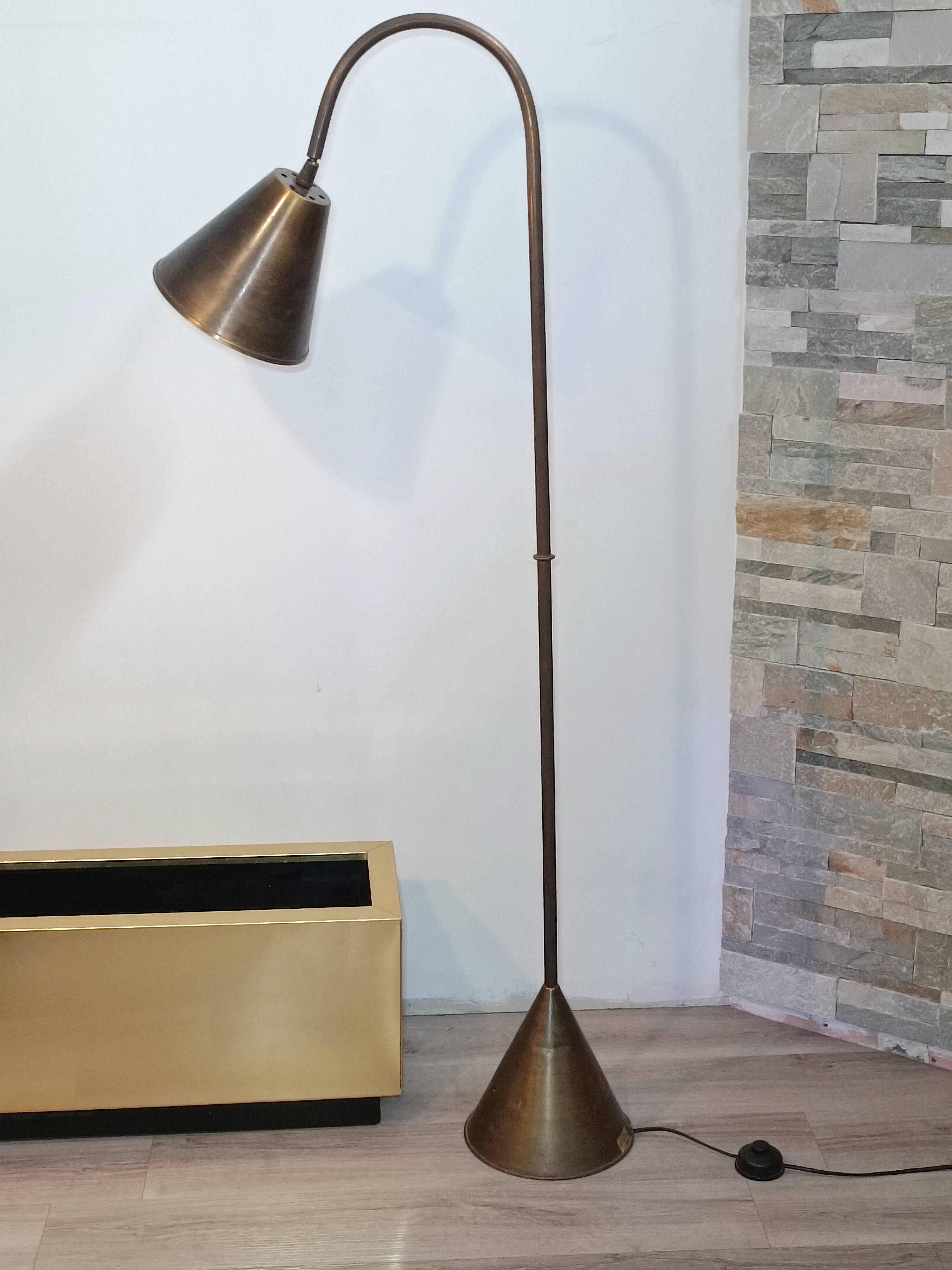 Brass Floor Lamp by Jacques Adnet for Valenti 1960s