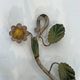 Pair of Wall Lights with Floral Basket in Painted Sheet Metal. Italian Work. Circa 19.