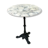 Table bistrot en marbre et fonte