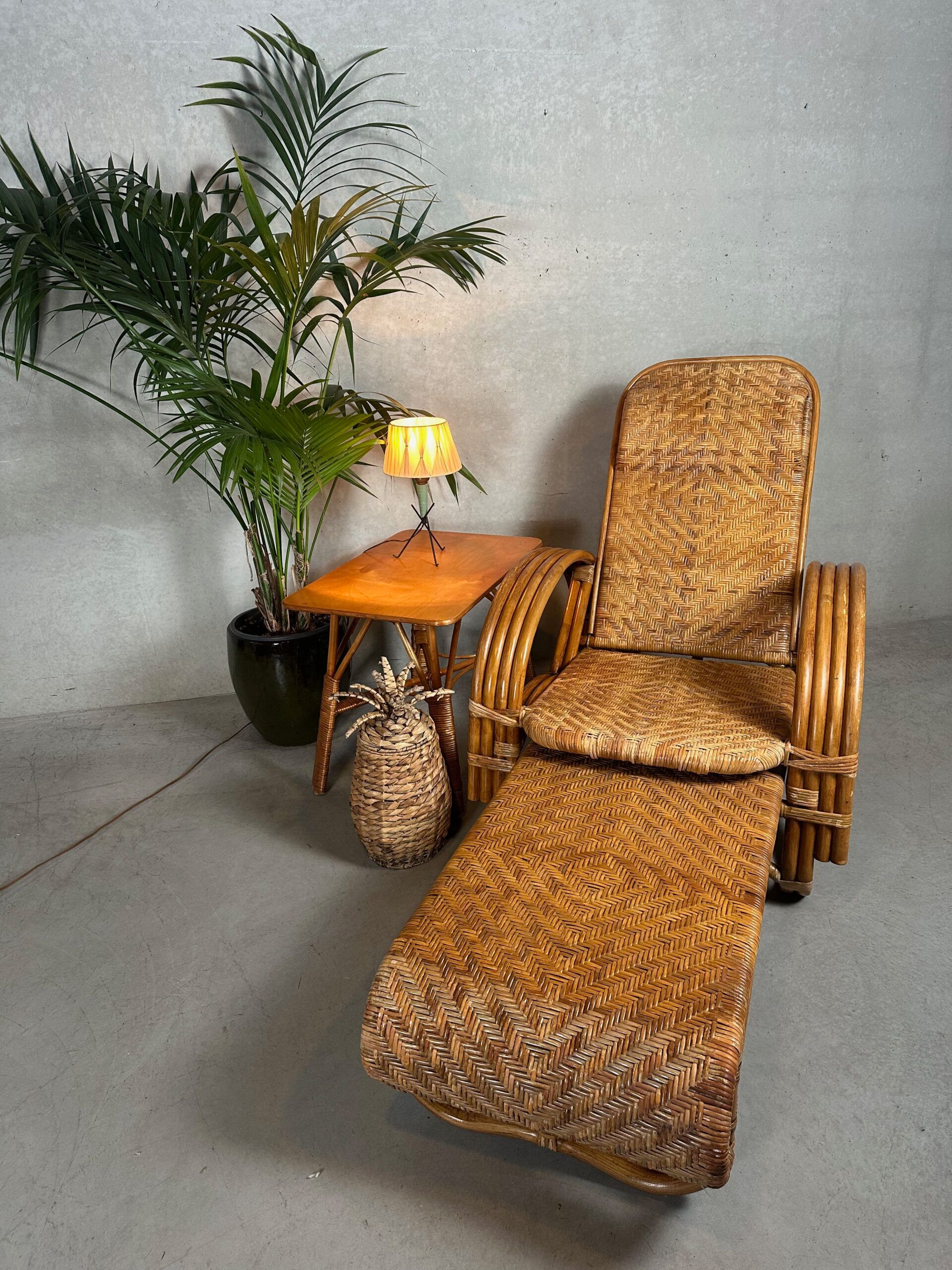 Chaise longue vintage – Rattan