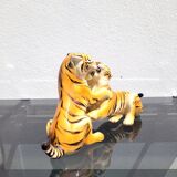 Ceramic tigers signed Ronzan Italy 1960