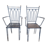 Pair of garden chair wrought iron vintage 1950