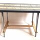 Coffee table with ceramic tiles and gold leaf, height 36 cm, 1950s