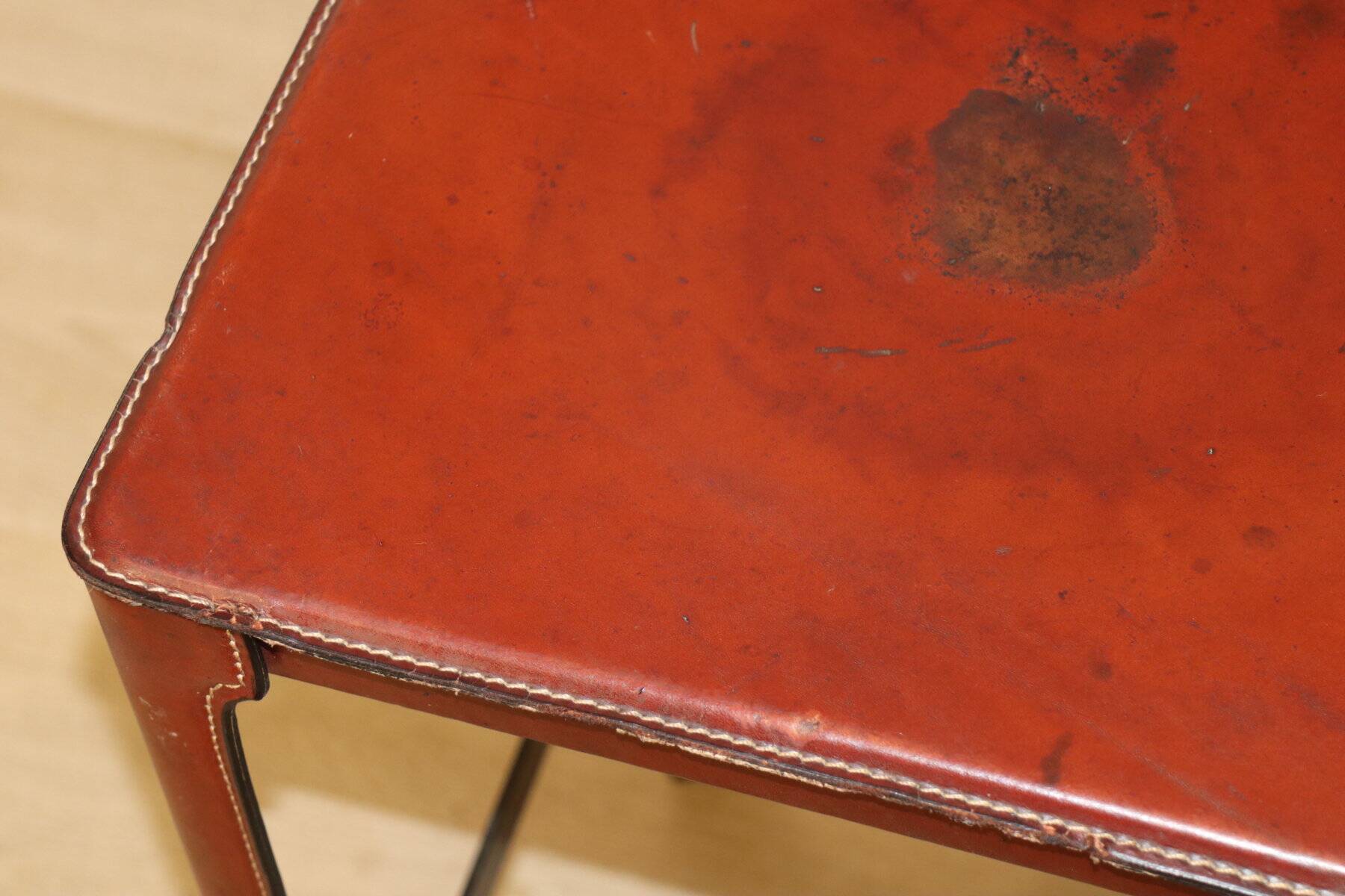 Matteo Grassi high stool in leather and metal