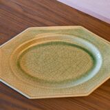 Plat en faience de Charolles vert émeraude