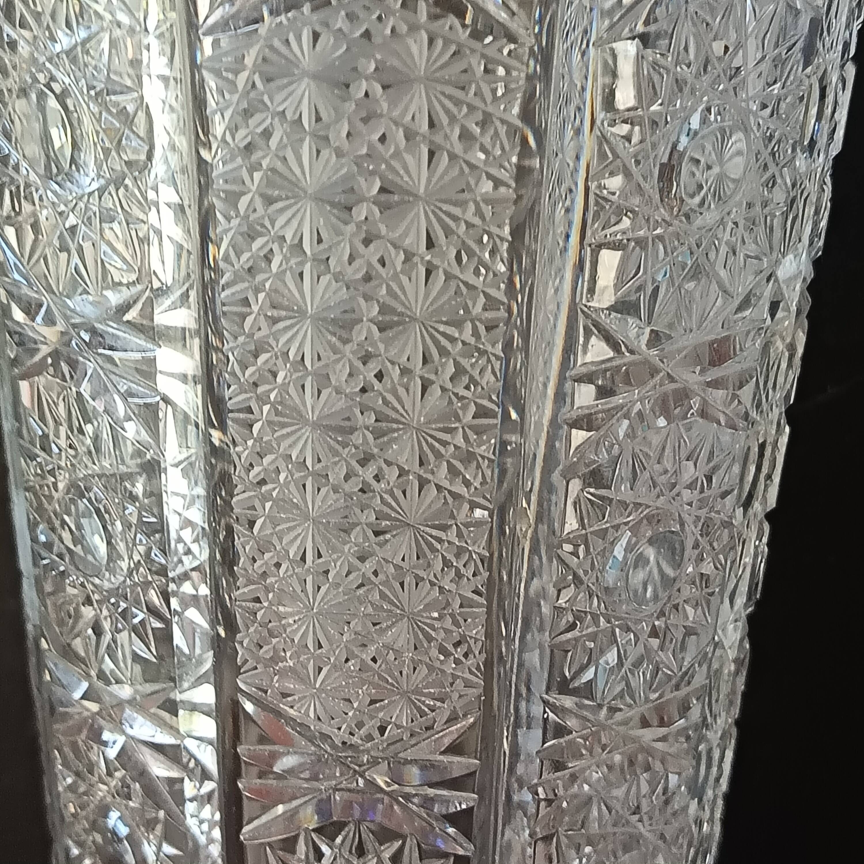 Large transparent crystal VASE 24% vintage, Lausitzer Glass, Germany, GDR