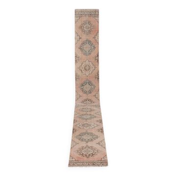 Vintage Turkish hallway rug 79x760 cm