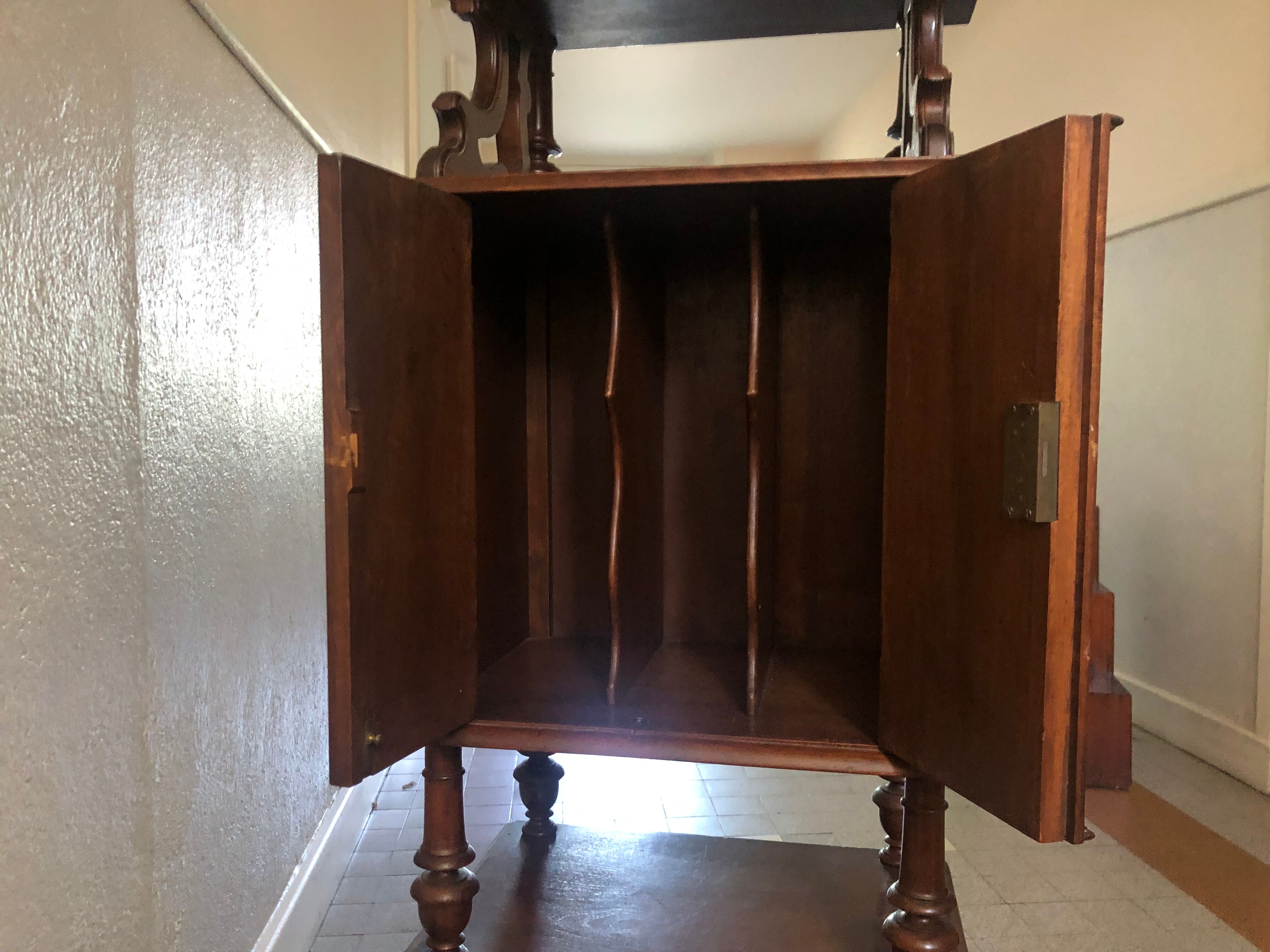 Antique wood music cabinet noble